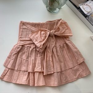 Light Pink Skirt with bow tie and elastic waist